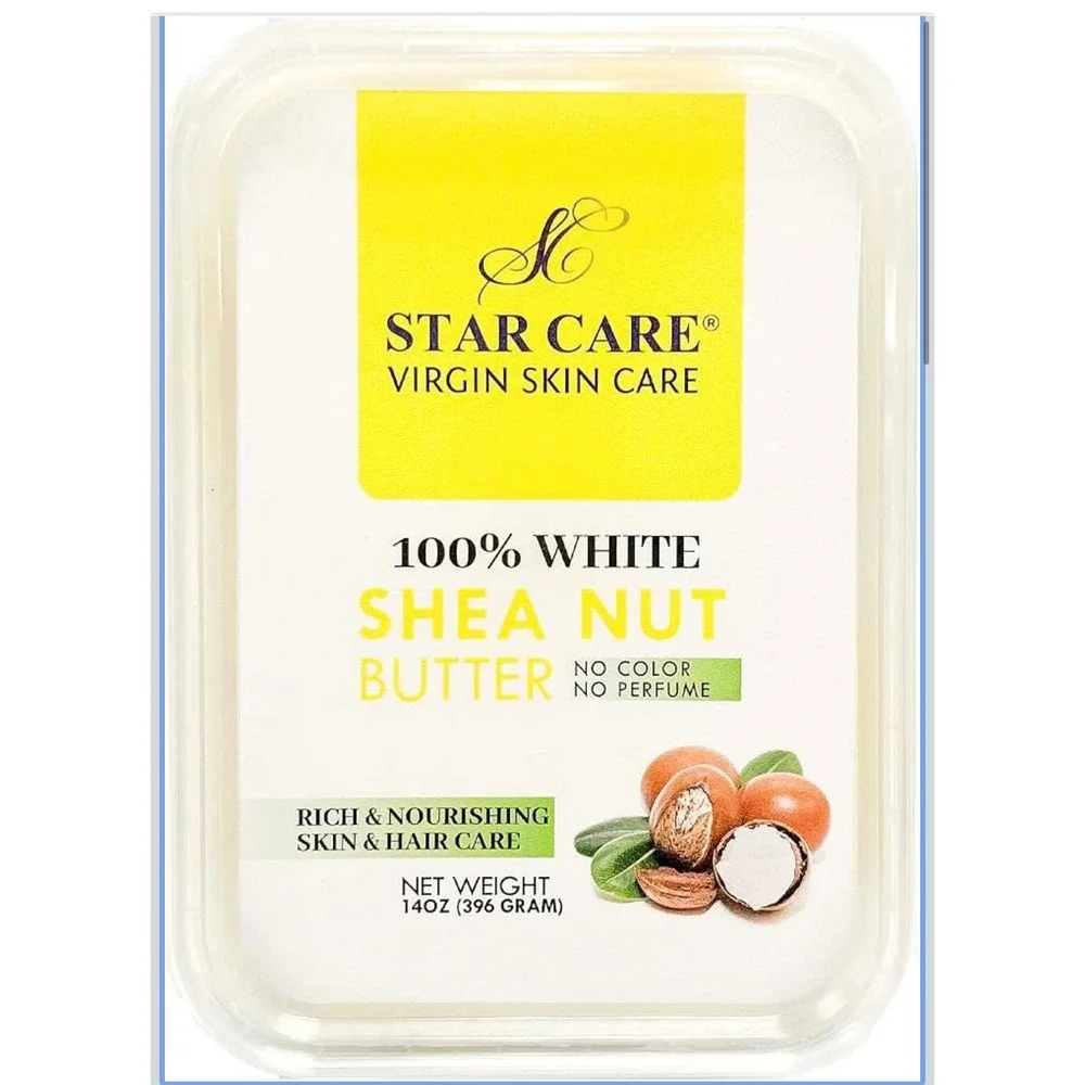 Star Care 100% White Shea Nut Butter 14oz Virgin Unrefined Skin & Hair Care
